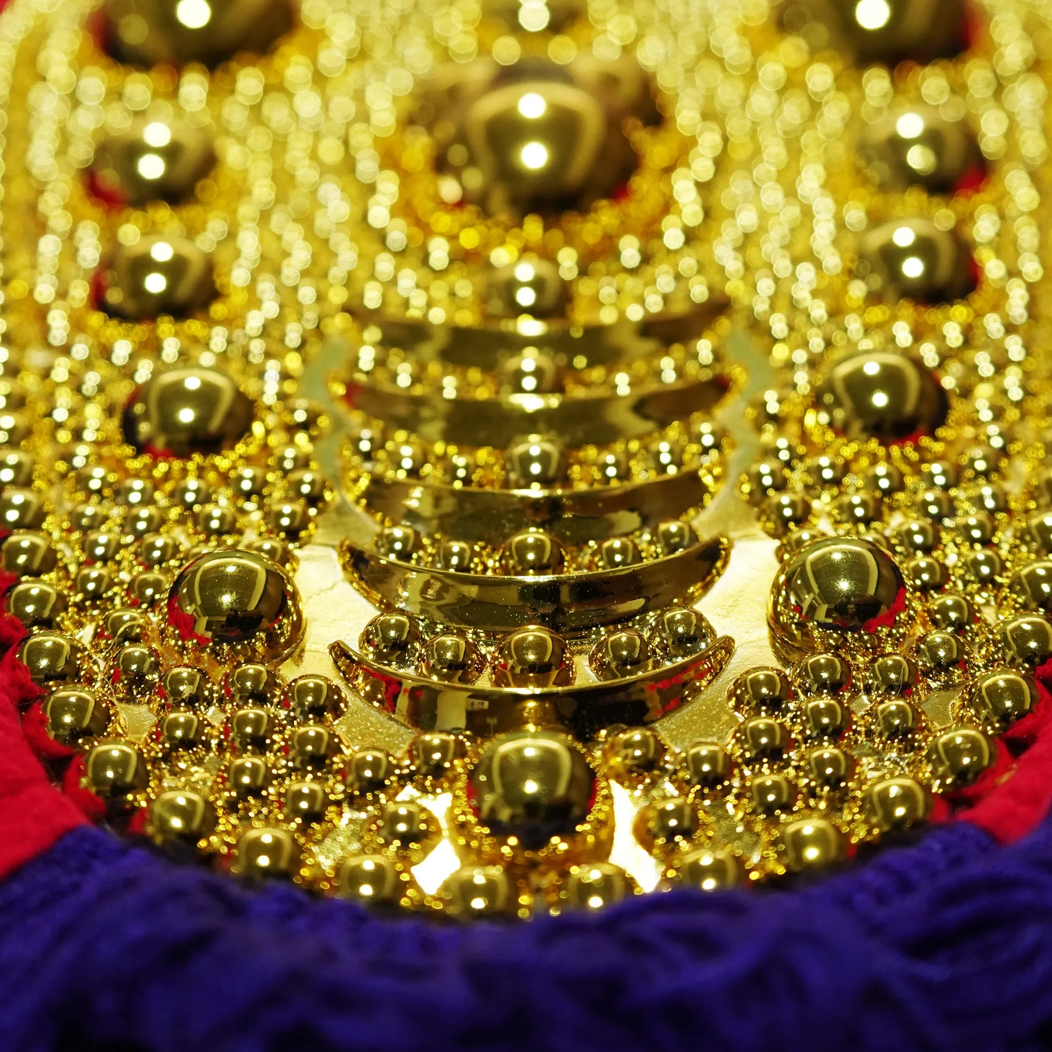 Traditional Kerala Pooram Nettipattam-Red & Blue(28 Inch)